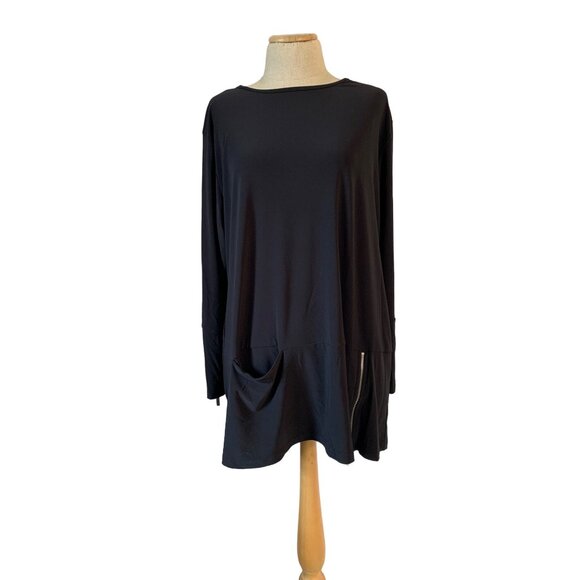 Sympli Women's Nuglimpse Long Sleeve Top - Fluid Fabric, Comfort Fit | Canadian-Made Polyester Spandex Blouse - View #3